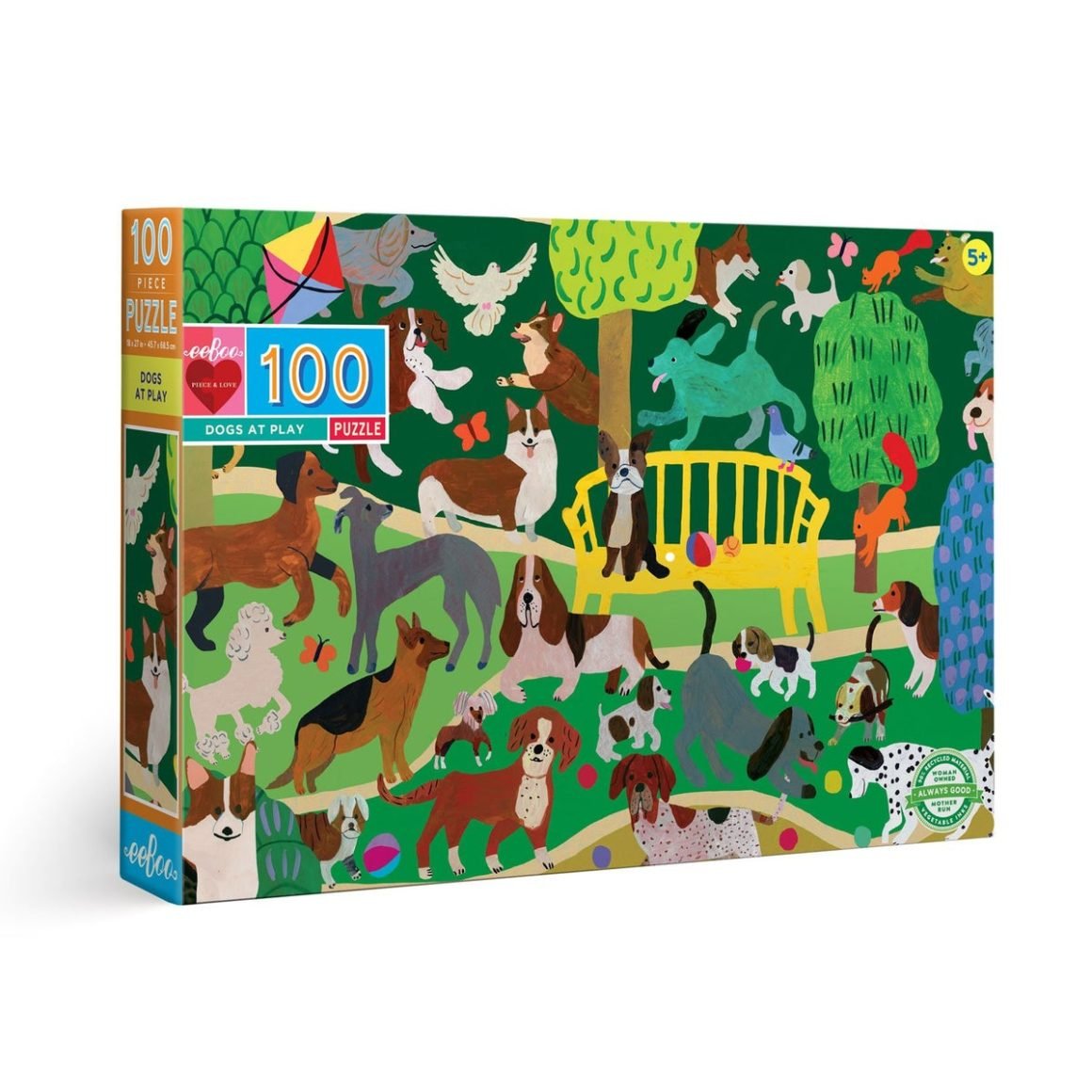 Dogs in the Park 100 Piece Puzzle by eeBoo