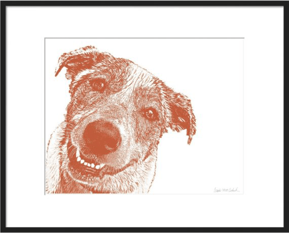 custom dog portrait by Fuzzy Mug