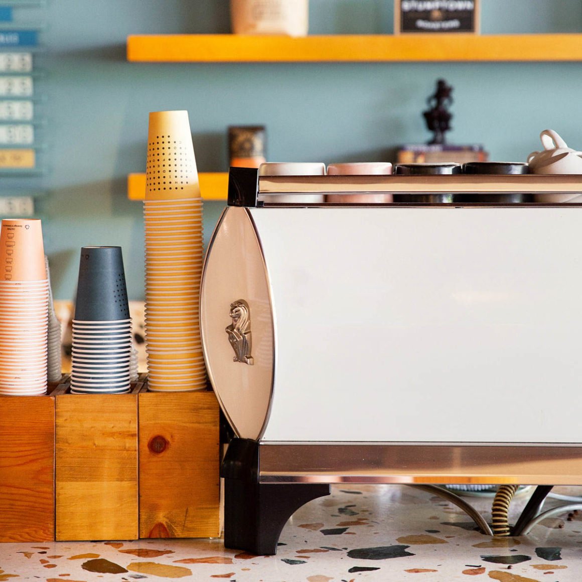 espresso machine at a coffee shop