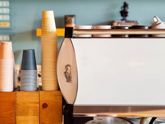 espresso machine at a coffee shop