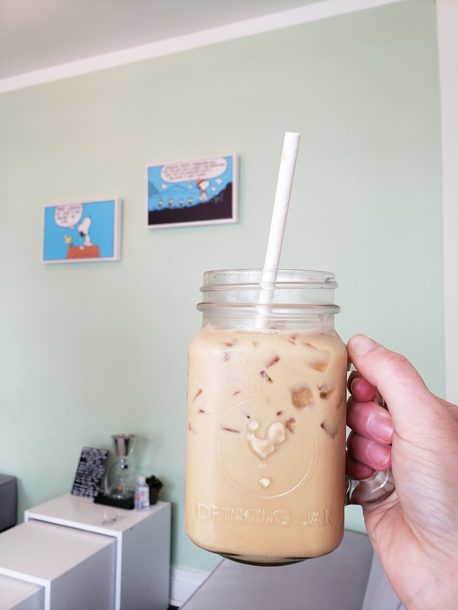 iced oat milk latte at Sweet Science Coffee in Arlington, VA