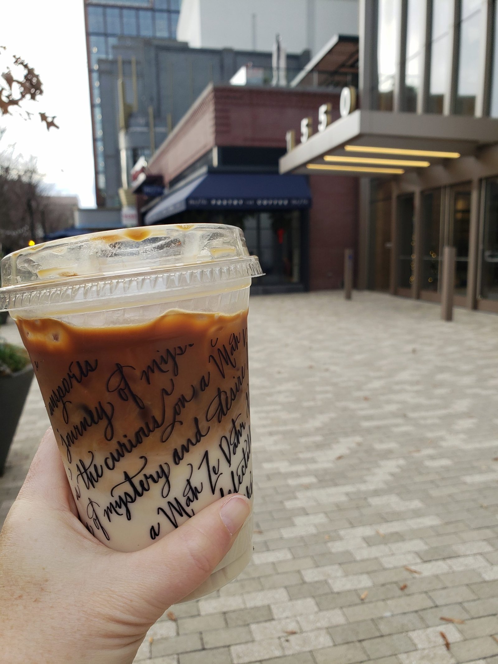 iced oat milk latte from Mah Ze Dar Bakery in Arlington, VA