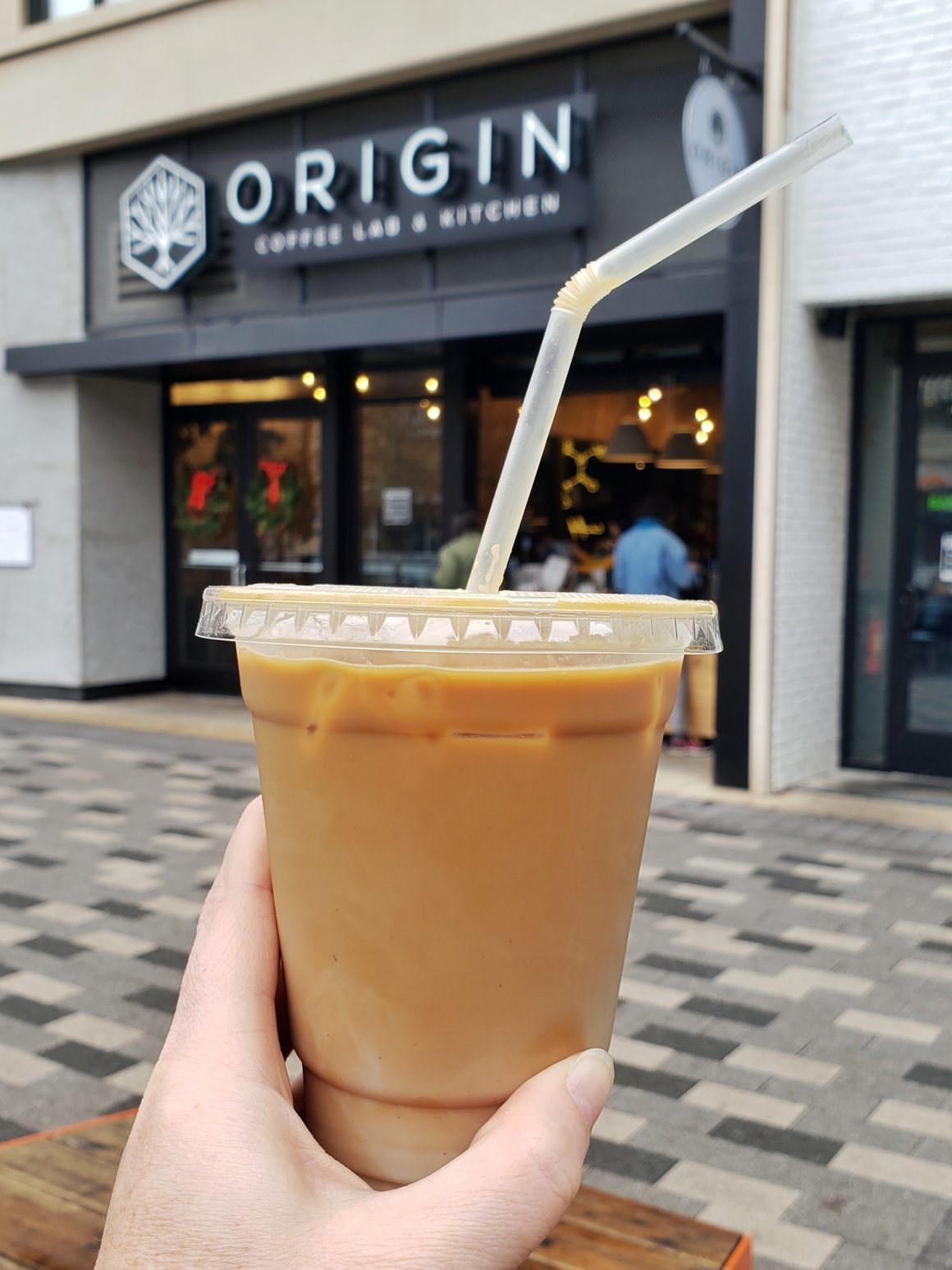 iced oat milk latte from Original Coffee Lab and Kitchen in Arlington, VA