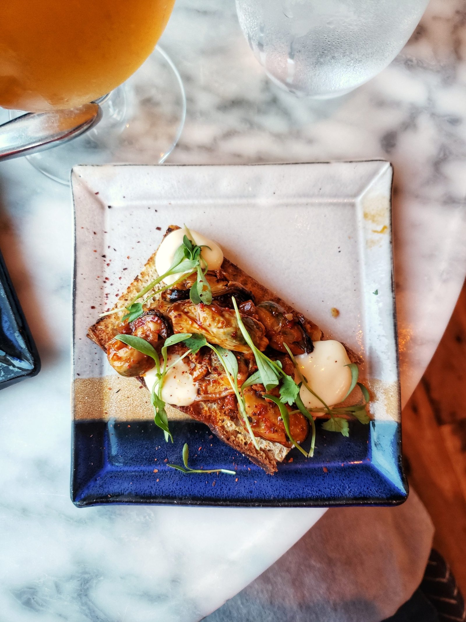 mussel toast from The Shipwright's Daughter