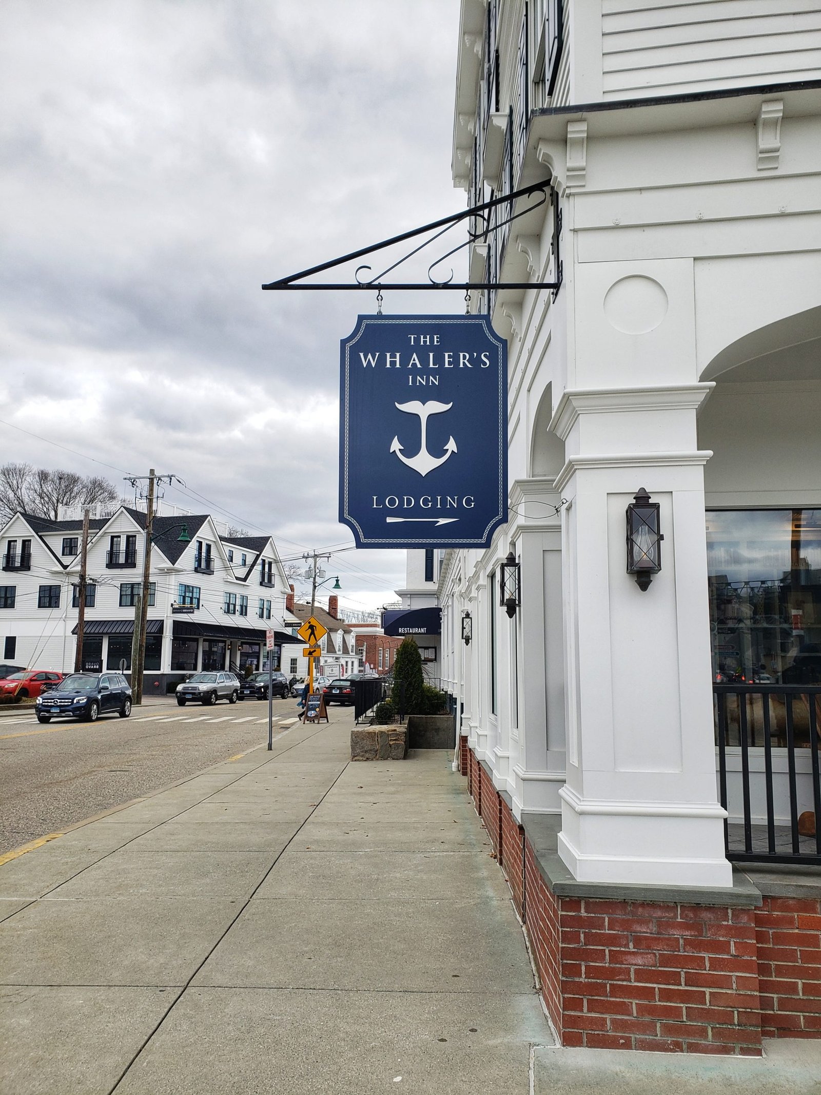 outside of The Whaler's Inn in Mystic, CT