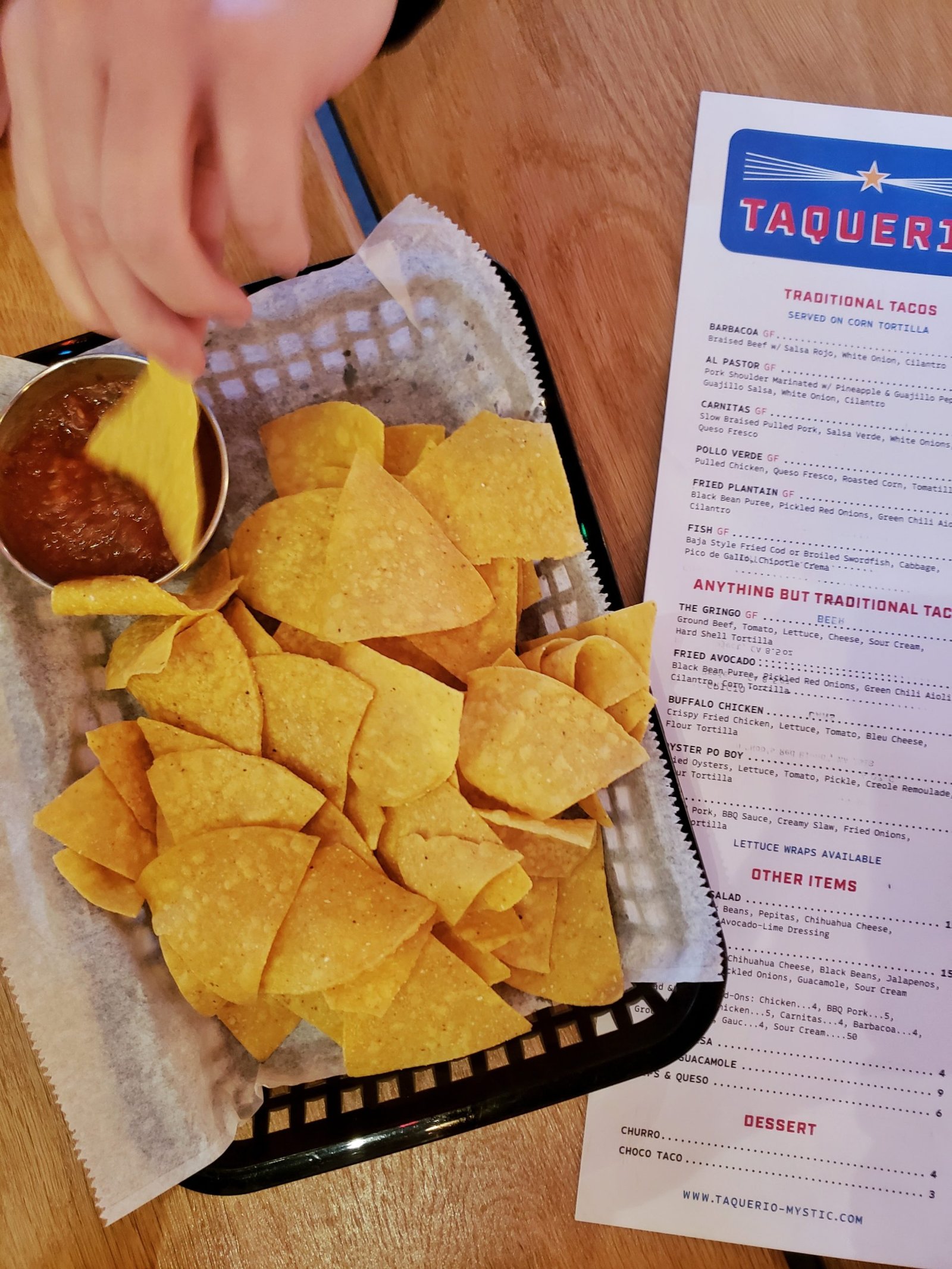 the freshest chips and salsa at Taquerio in Mystic, CT