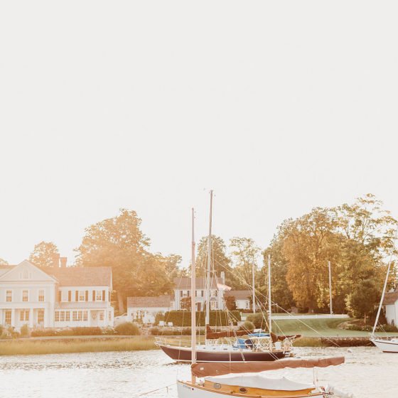 soft light on houses and boats on the water
