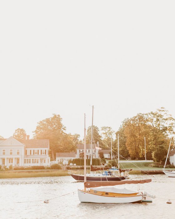 soft light on houses and boats on the water