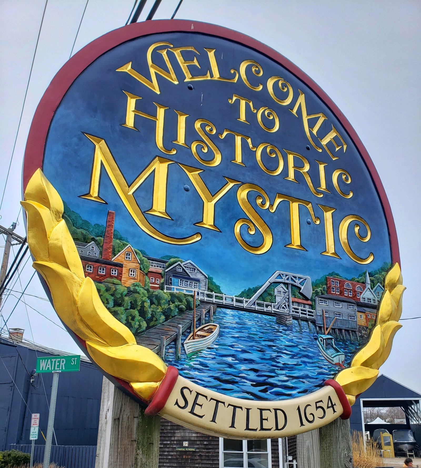 Mystic, CT town sign