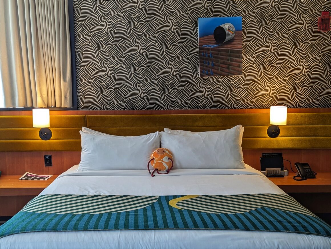 the bed in the King room at The Drake Hotel