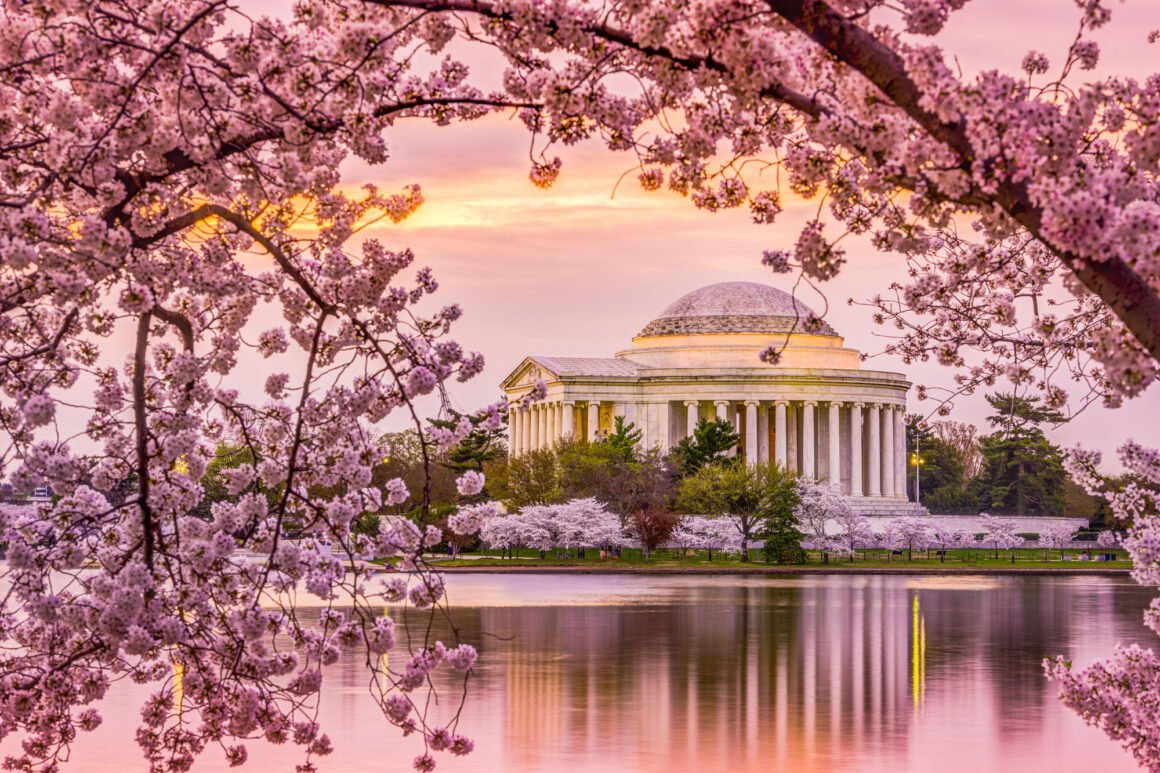 Thomas Jefferson Memorial in DC at sunset