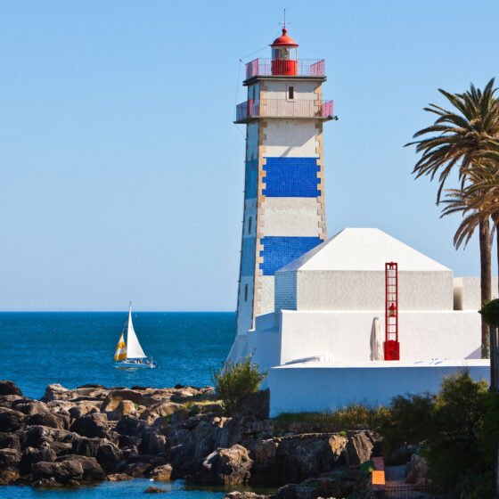 Santa Marta Lighthouse in Cascais, Portugal
